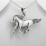 Running Horse Pendant - Sterling Silver